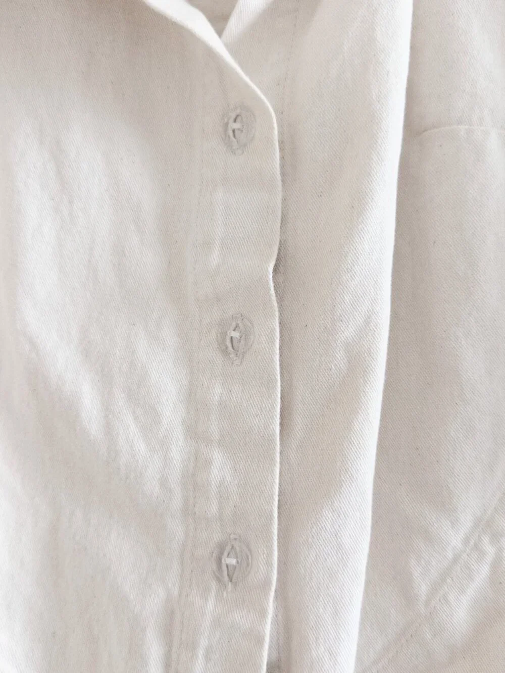 Selfi Two Wave Shirt Cropped Button Down Asymmetrical 100% Cotton, Size S - Picture 7 of 9